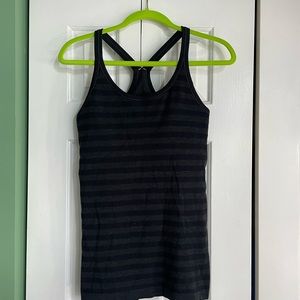 Lululemon black grey striped tank top